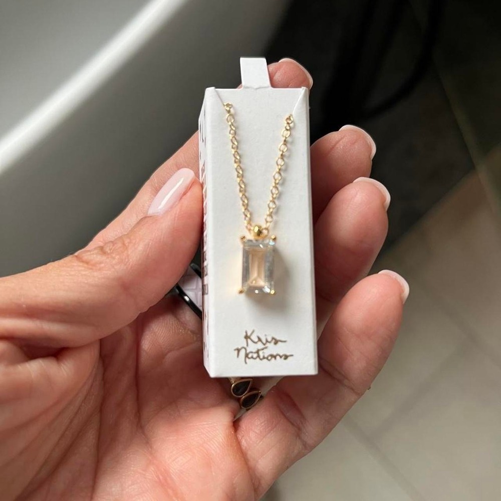 Kris Nations Citrine Necklace 18k Gold Vermeil NWT